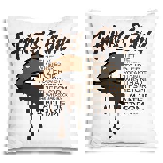 Aries Girl I Am The Storm Brown Lip Girl Birthday Gift Pillow - Seseable