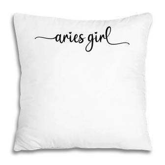 Aries Girls Itali Great Black Graphic Gift For Girl Birthday Gift Pillow - Seseable