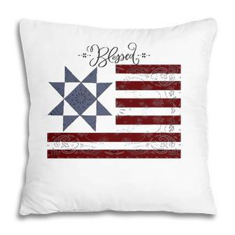 Barn Quilt July 4Th Gifts Vintage Usa Flag S Pillow - Seseable