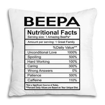 Beepa Grandpa Gift Beepa Nutritional Facts Pillow - Seseable