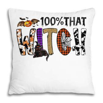 Black Cat 100 That Witch Spooky Halloween Costume Leopard Pillow - Seseable