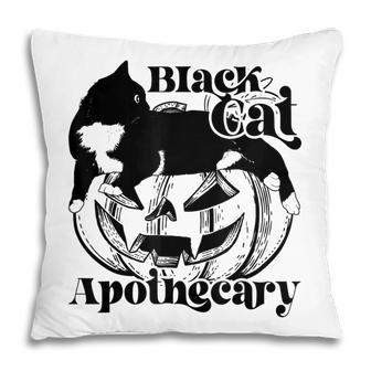 Black Cat Apothecary Cat Witch Pumpkin Halloween Costume V2 Pillow - Seseable