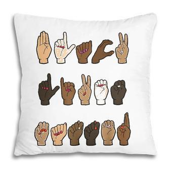Black Lives Matter Sign Language Melanin Pillow - Seseable