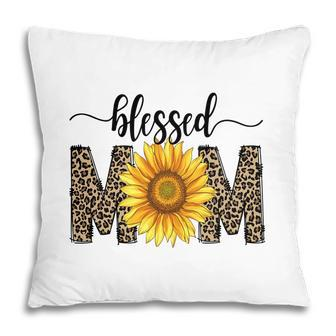 Blessed Mom With Sunflower And Leopard Vintage Mothers Day Design Pillow - Seseable