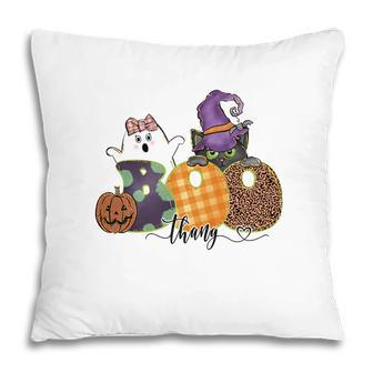 Boo Thang Boo Crew Cat Witch Funny Halloween Pillow - Seseable