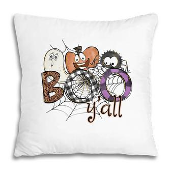 Boo Yall Funny Halloween Boo Crew Pillow - Seseable