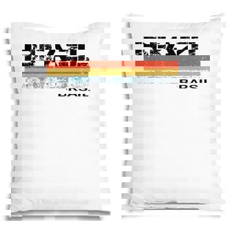 Brazil Brasil Vintage Retro Stripes Pillow - Seseable