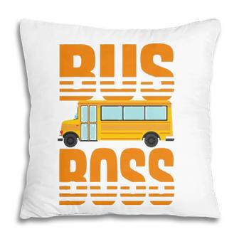 Bus Boss Funny Big Yellow School Bus Driver Pillow - Seseable
