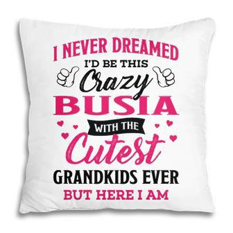 Busia Grandma Gift I Never Dreamed I’D Be This Crazy Busia Pillow - Seseable