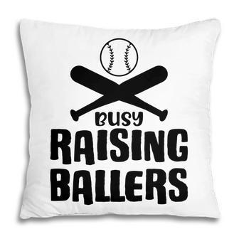 Busy Raising Ballers Full Black Graphic Great Pillow - Seseable