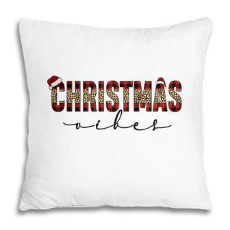 Christmas Vibes Buffalo Plaid Pillow - Seseable