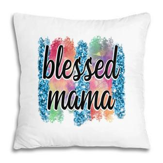 Colorful Blessed Mama Vintage Mothers Day Pillow - Seseable