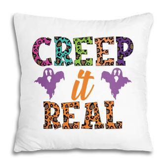 Colorful Boos Creep It Real Halloween Gifts Pillow - Seseable