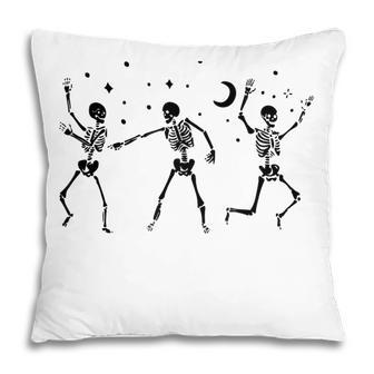 Cute Dancing Skeleton Halloween Party Costume Spooky Season Pillow - Seseable