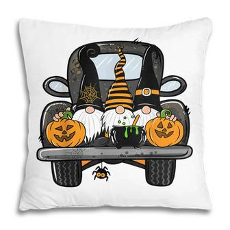Cute Gnomes Pumpkin With Truck Halloween Costume Party Pillow - Seseable