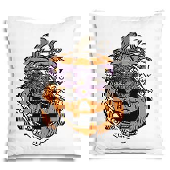 Cute Halloween Sorta Sweet Sorta Spooky Pumpkin Florals Pillow | Seseable CA