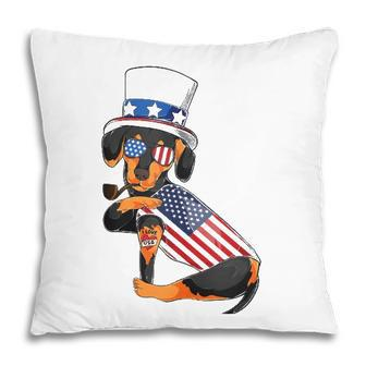 Dachshund Dog Merica 4Th Of July Usa American Flag Men Women Pillow - Seseable