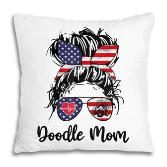 Doodle Mom Happy 4Th Of July American Flag Day Pillow - Seseable