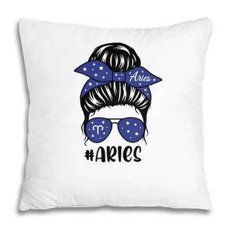 Everything Together Aries Girls Stars Blue Birthday Gift Pillow - Seseable