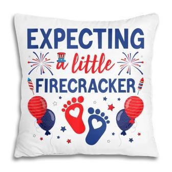 Expecting A Little Firecracker 4Th Of July Pregnancy Reveal Pillow - Seseable