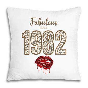 Fabulous Since 1982 Red Lips 40Th Birthday Pillow - Seseable