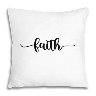 Faith Bible Verse Black Graphic Great Gift Christian Pillow - Seseable