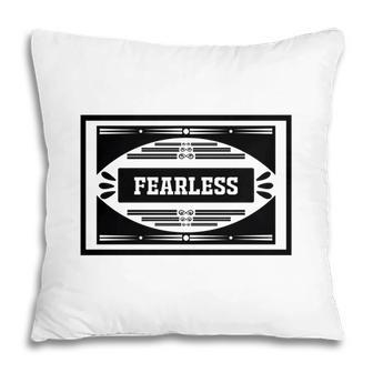 Fearless Bible Verse Black Graphic Great Gift Christian Pillow - Seseable