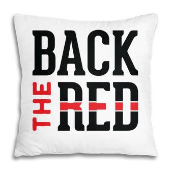 Firefighter The Back Red Decor Black Graphic Meaningful Pillow - Seseable