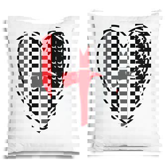 Firefighter Usa Flag Red Heart Gift For Firefighter Pillow - Seseable