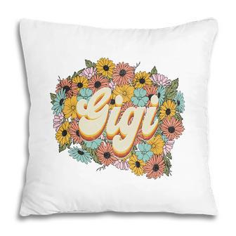 Florals Retro Gigi Flower Vintage Mothers Day Pillow - Seseable