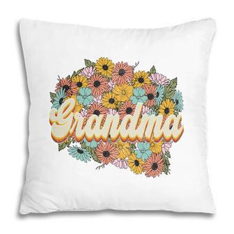 Florals Retro Grandma Flower Vintage Mothers Day Pillow - Seseable