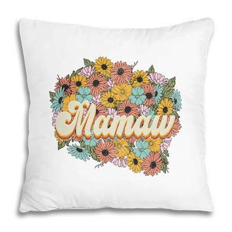 Florals Retro Mamaw Flower Vintage Mothers Day Pillow - Seseable