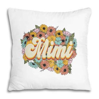 Florals Retro Mimi Flower Vintage Mothers Day Pillow - Seseable
