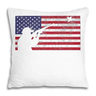 Fourth Of July 4Th American Flag Duck Hunting Geese Dad Usa Pillow - Seseable