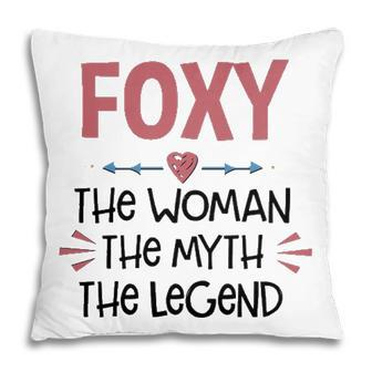 Foxy Grandma Gift Foxy The Woman The Myth The Legend Pillow - Seseable