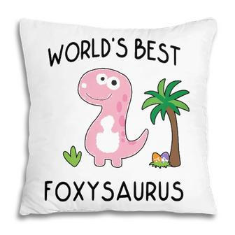 Foxy Grandma Gift Worlds Best Foxysaurus Pillow - Seseable