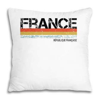 France Republique Francaise Vintage Retro Stripes Pillow - Seseable
