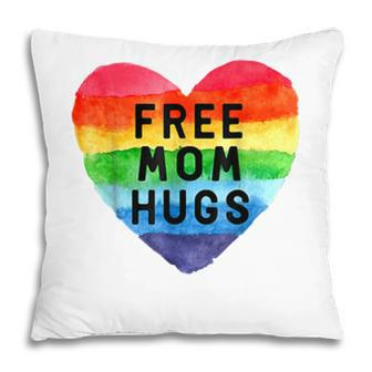 Free Mom Hugs Rainbow Pride Lgbt Pillow - Seseable