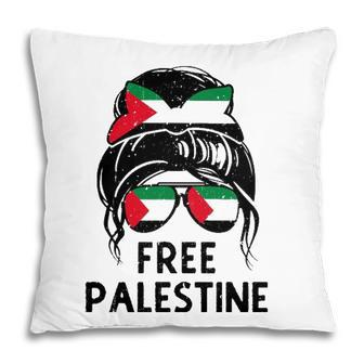 Free Palestine Flag Save Gaza Strip End Messy Hair Bun Pillow - Seseable