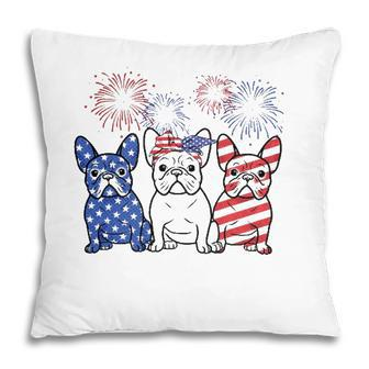 French Bulldog American Flag 4Th Of July Independence Day Pillow - Seseable