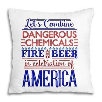 Funny 4Th Of July Independence Day Beer Fireworks Lt Pillow - Seseable