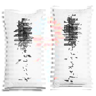 Funny 4Th Of July Merica Sunflower American Flag Patriotic Pillow - Seseable