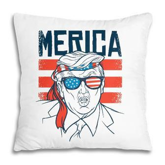 Funny Donald Trump 4Th Of July Independence Day America Flag Pillow - Seseable