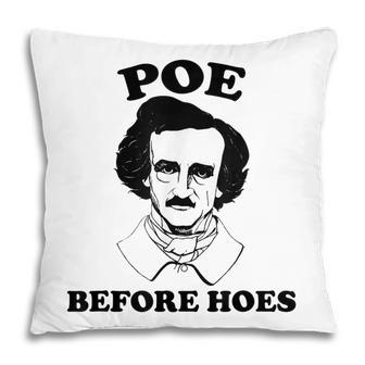 Funny Edgar Allan Poe Poe Before Hoes Reading Pillow - Seseable