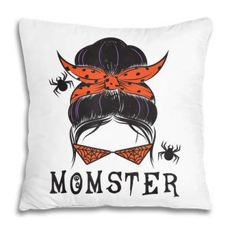 Funny Momster Halloween Witch Spider Cute Momster Glass Pillow - Seseable