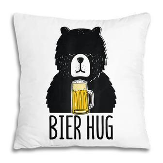 Funny Oktoberfest Design Bier Beer Bear Hug German Party Pillow - Seseable