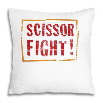 Funny Scissor Fight Grade School Teacher Student Pillow - Seseable