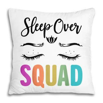 Funny Sleepover Squad Pajama Great For Slumber Party V2 Pillow - Seseable