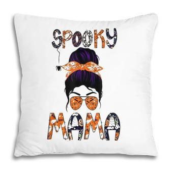 Funny Spooky Skull Witch Mom Halloween Spooky Mama Halloween Pillow - Seseable