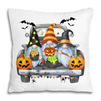 Funny Women Halloween Truck Gnomes Pumpkin Kids Thanksgiving V2 Pillow - Seseable